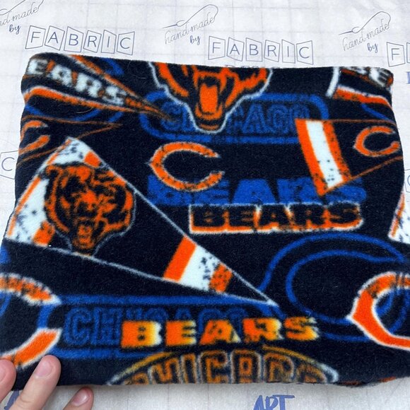 NFL Chicago Bears fan Fleece Neck Gaiter: Handmade Scarf Warmer vintage style te - Picture 1 of 5